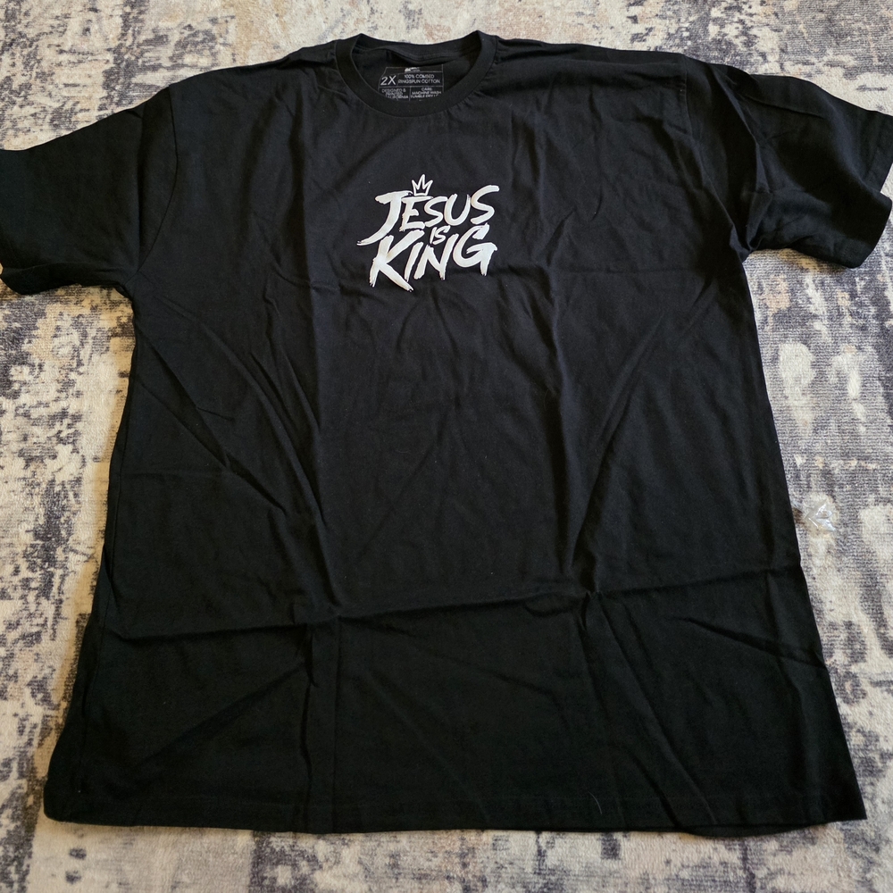 Black GLO Size 2x Jesus Is King T Shirt